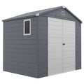 Outsunny 7.9ft x 6.2ft Aluminium Frame and Plastic Wall Shed, with Foundation - Grey - SGP Garden Ltd