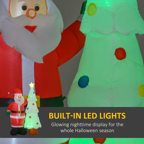Outsunny 7ft Christmas Inflatable Decoration Santa Claus and Christmas Tree - SGP Garden Ltd