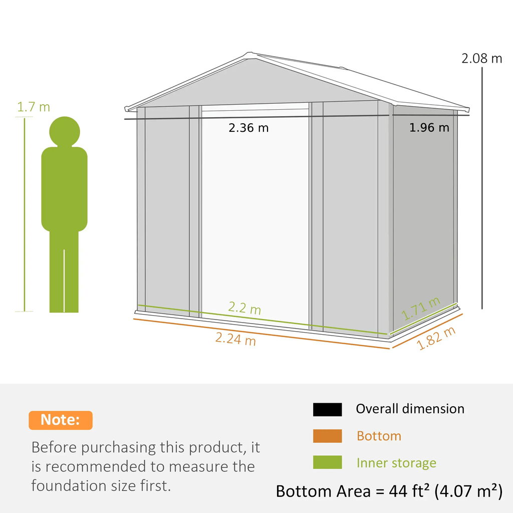 Outsunny 8 x 6ft Garden Storage Shed with Sliding Door - Brown Wood Effect - SGP Garden Ltd