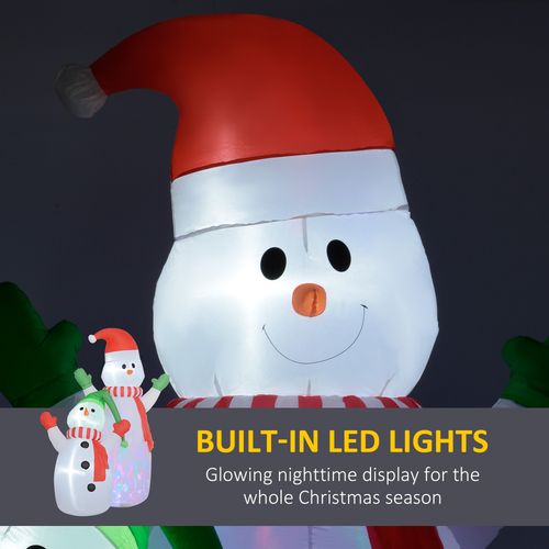 Outsunny 8FT Christmas Inflatable Snowman with Rotating Colorful LED Light - SGP Garden Ltd
