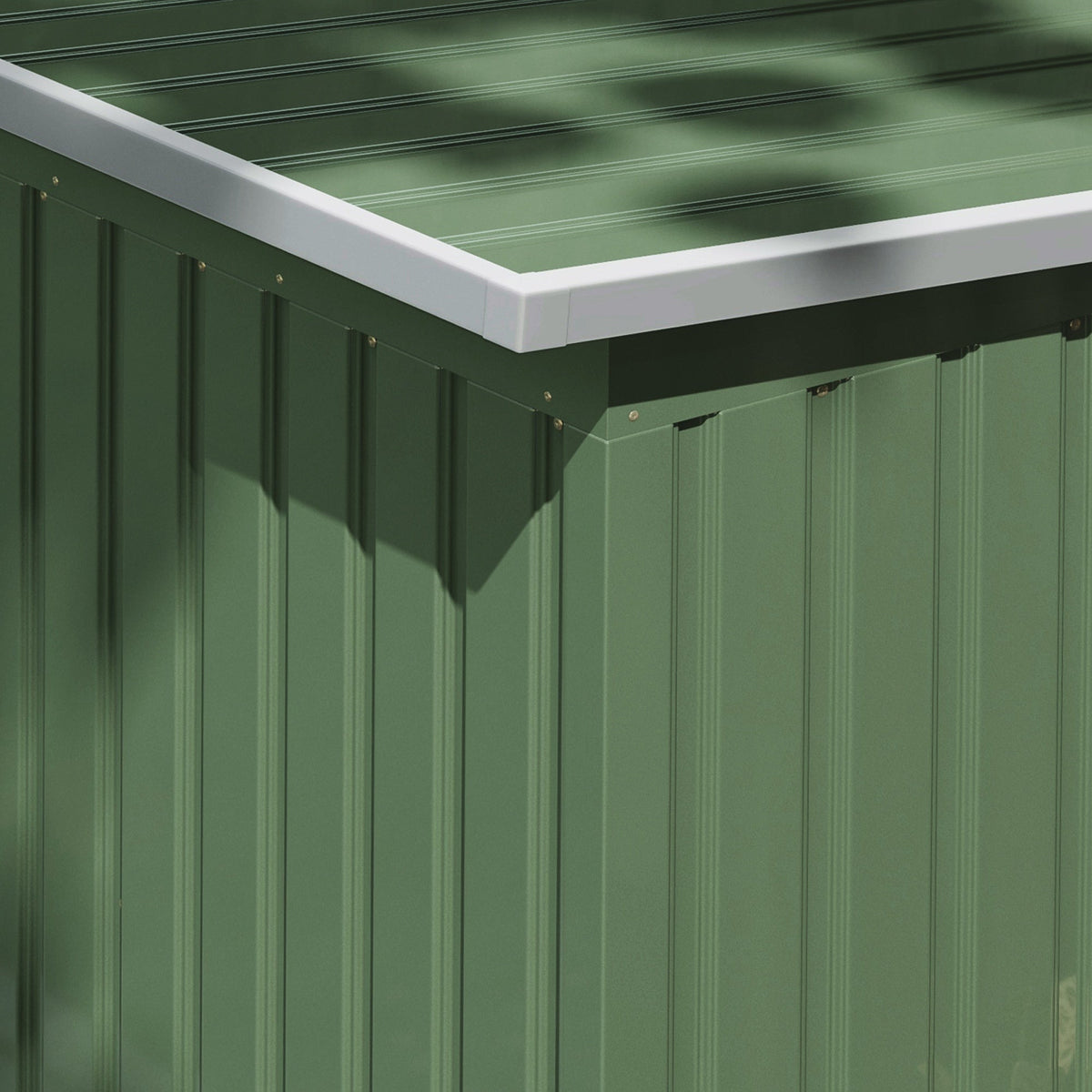 Outsunny 9ft x 4ft Metal Garden Shed, Outdoor Tool House with Foundation Kit, Ventilations and Double Doors, Light Green - SGP Garden Ltd