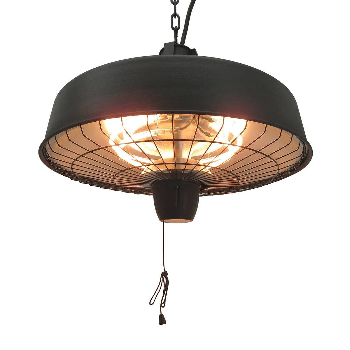 Outsunny Adjustable Power 1000/2500W Infrared Halogen Electric Patio Light Heater, Ceiling Hanging Mount -Black - SGP Garden Ltd