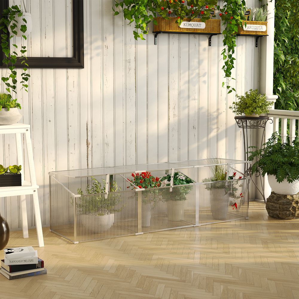 Outsunny Aluminium Greenhouse Cold Frame - Grow Plants Year Round - SGP Garden Ltd
