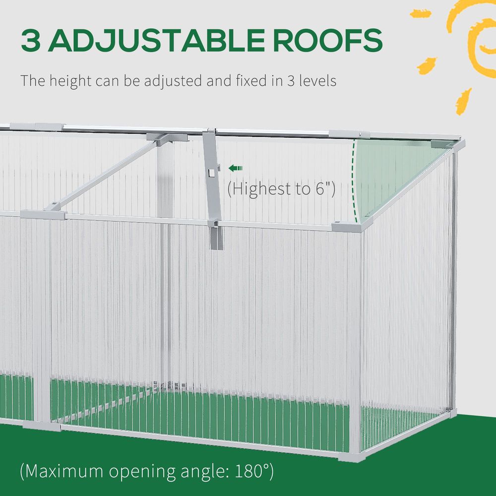 Outsunny Aluminium Greenhouse Cold Frame - Grow Plants Year Round - SGP Garden Ltd