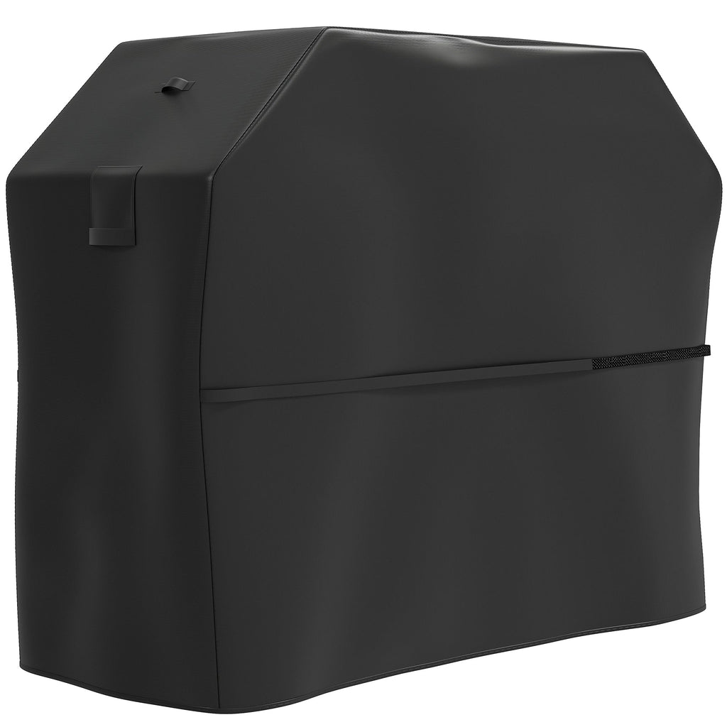 Outsunny BBQ Cover for Rectangular Gas Grill, 600D UPF30+ Oxford Fabric Barbecue Cover for Waterproof Protection Rip-Proof, with Windproof Hook and Loop Fasteners, Vents, 147 x 61 x 122 cm, Black - SGP Garden Ltd
