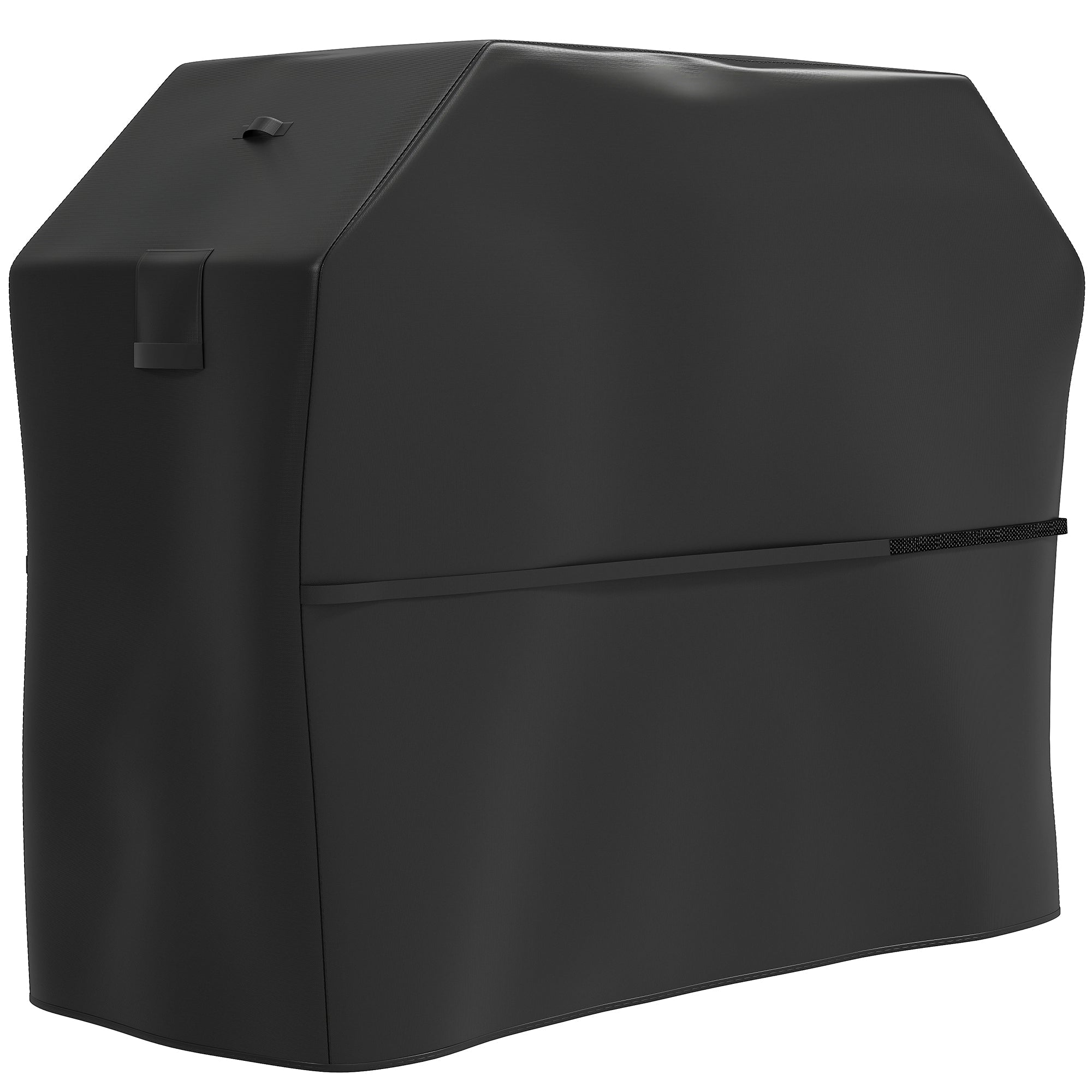 Outsunny BBQ Cover for Rectangular Gas Grill, 600D UPF30+ Oxford Fabric Barbecue Cover for Waterproof Protection Rip-Proof, with Windproof Hook and Loop Fasteners, Vents, 147 x 61 x 122 cm, Black - SGP Garden Ltd