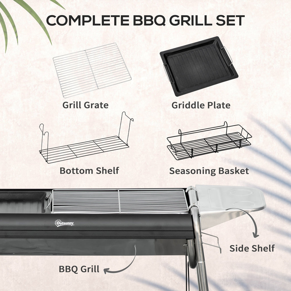 Outsunny Charcoal BBQ Grill - Black - SGP Garden Ltd