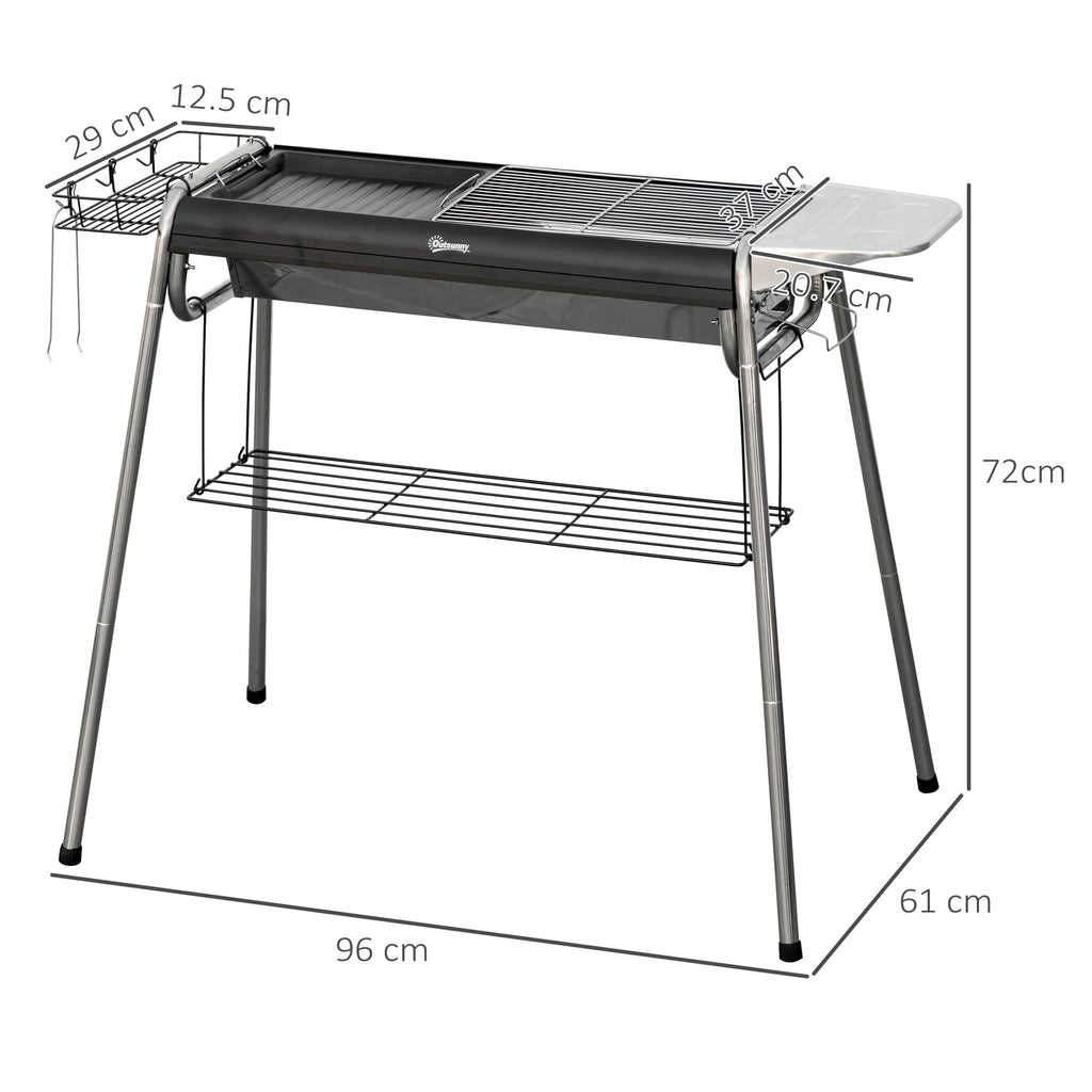 Outsunny Charcoal BBQ Grill - Black - SGP Garden Ltd