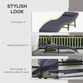 Outsunny Folding Rattan Sun Lounger Outdoor Chair with Cushion and Pillow, Grey - SGP Garden Ltd