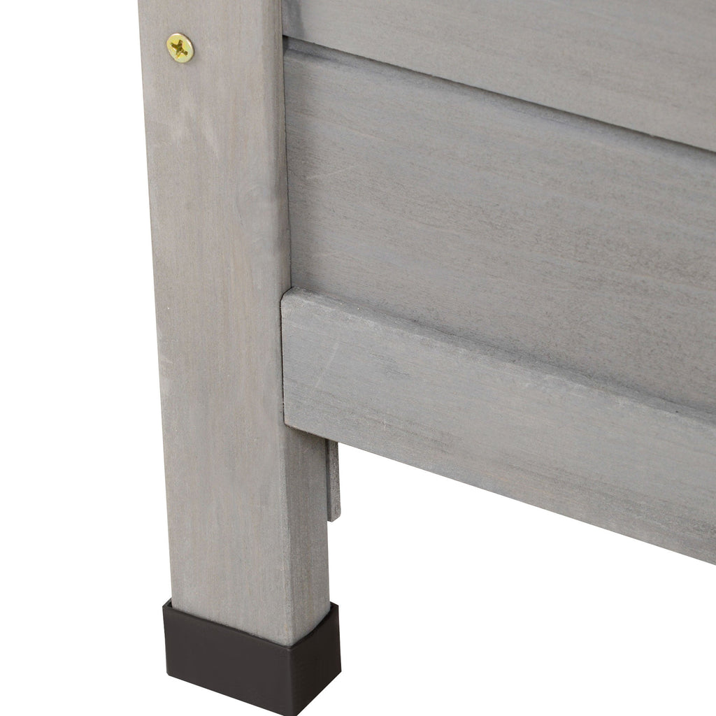 Outsunny Garden Shed Wooden Garden Storage Shed 2 Door Unit Solid Fir Wood Garage Tool Organisation Cabinet, 87L x 46.5W x 96.5Hcm, Grey - SGP Garden Ltd