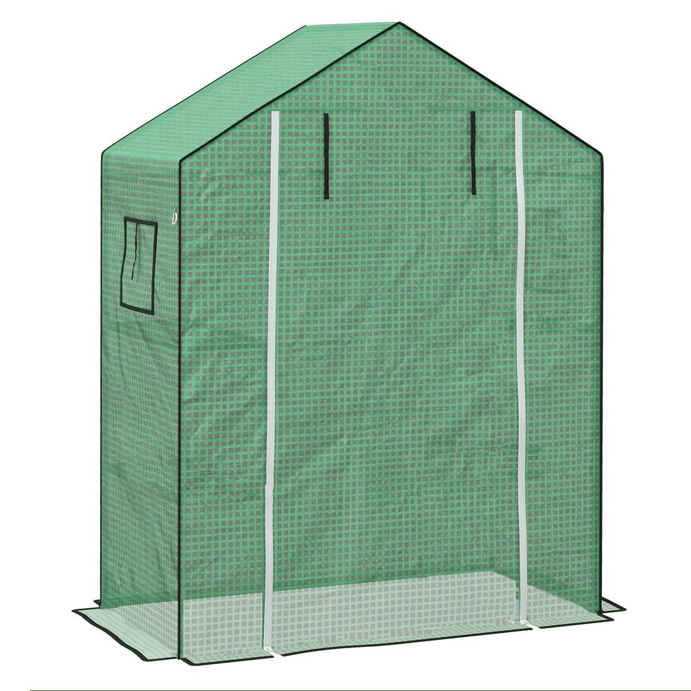 Outsunny Greenhouse Cover Replacement w/ Door & Mesh Windows, Green - Durable & UV-Resistant - SGP Garden Ltd