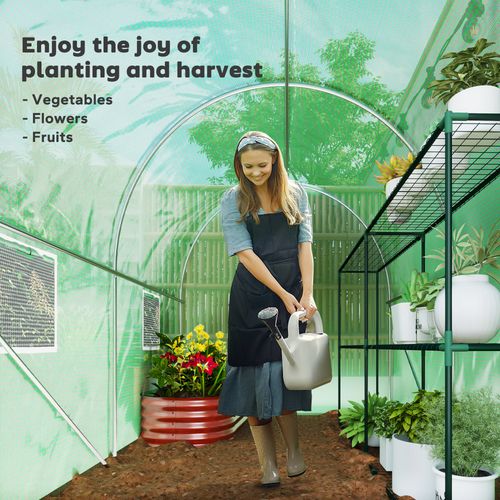 Outsunny Greenhouse Polytunnel Walk-in Grow Plant Steel 3 x 2 m Outdoor - SGP Garden Ltd