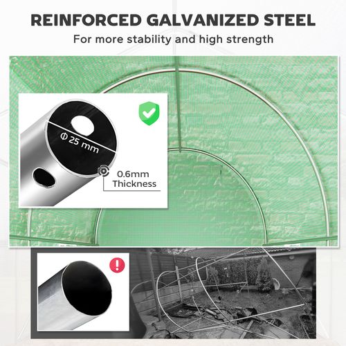 Outsunny Greenhouse Polytunnel Walk-in Grow Plant Steel 3 x 2 m Outdoor - SGP Garden Ltd
