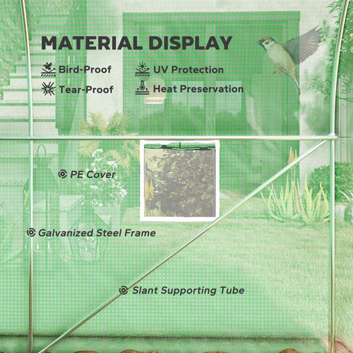 Outsunny Greenhouse Polytunnel Walk-in Grow Plant Steel 3 x 2 m Outdoor - SGP Garden Ltd