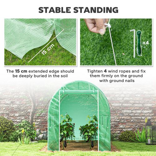 Outsunny Greenhouse Polytunnel Walk-in Grow Plant Steel 3 x 2 m Outdoor - SGP Garden Ltd