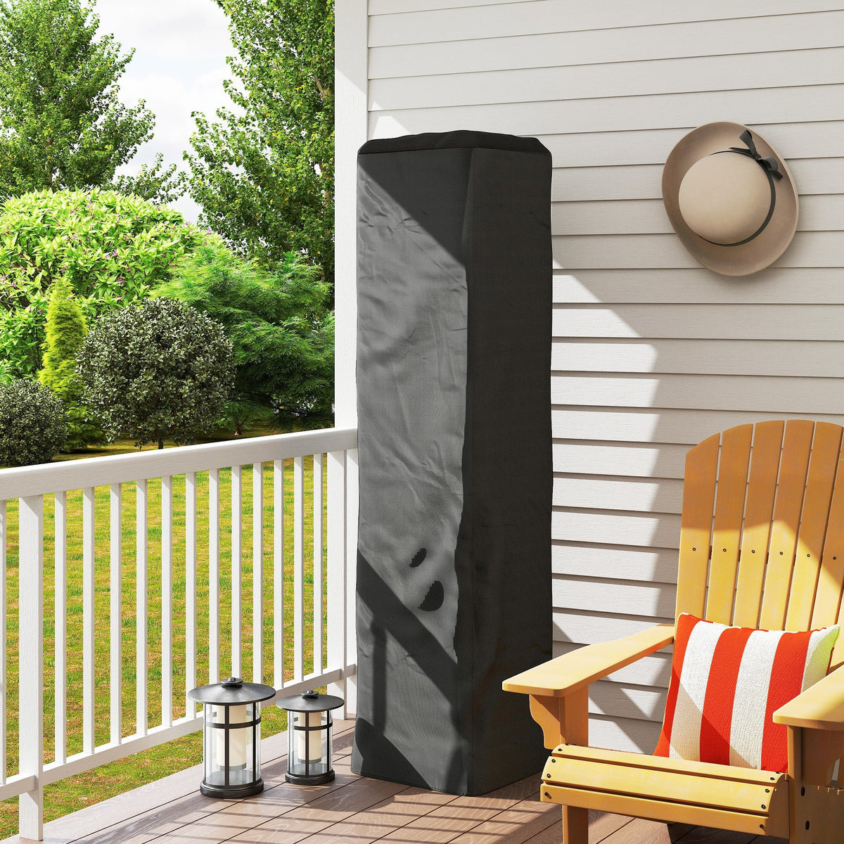 Outsunny Heavy Duty Gas Pyramid Patio Heater Cover, Full Length Outdoor Heater Cover Protector, UPF 30+ Oxford Fabric with Zipper, Black - SGP Garden Ltd