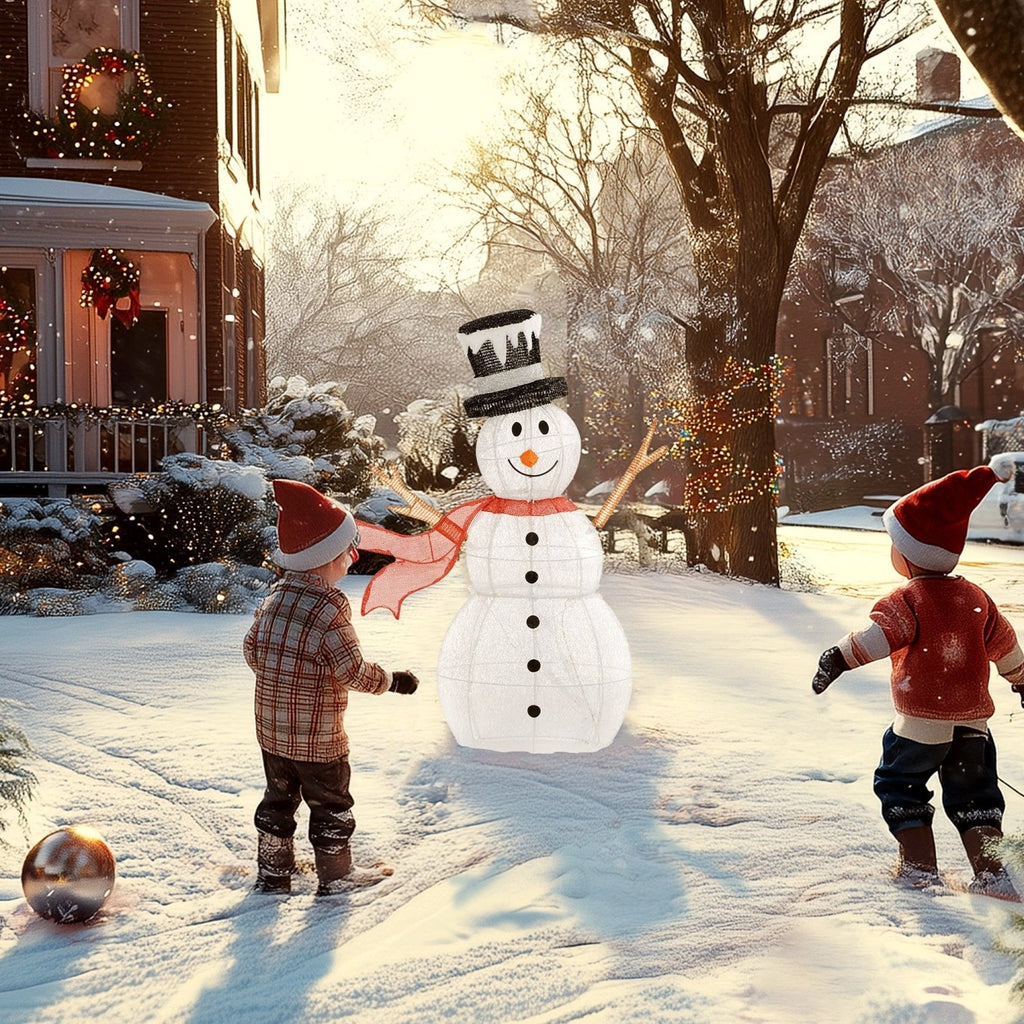 Outsunny Lighted Christmas Snowman Waterproof Outdoor Christmas Decorations - SGP Garden Ltd