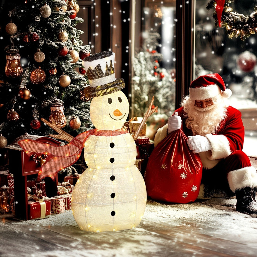 Outsunny Lighted Christmas Snowman Waterproof Outdoor Christmas Decorations - SGP Garden Ltd