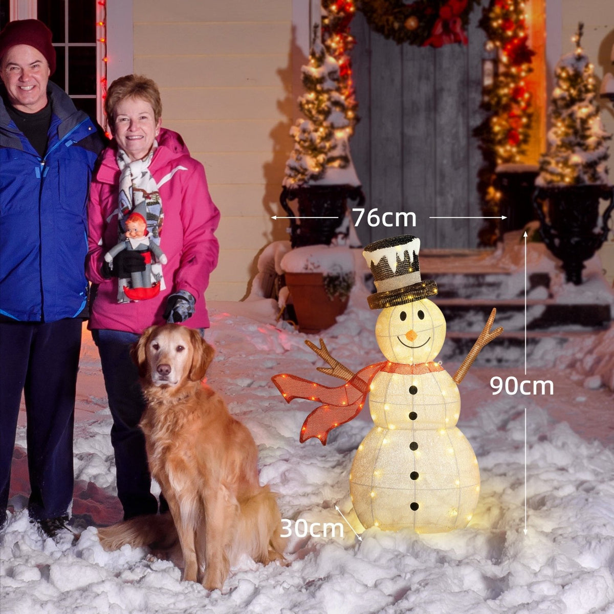 Outsunny Lighted Christmas Snowman Waterproof Outdoor Christmas Decorations - SGP Garden Ltd