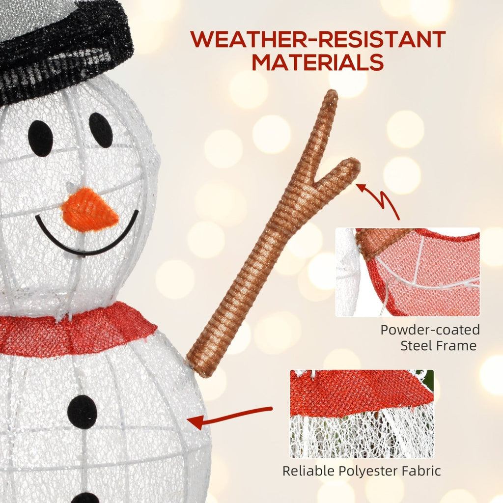 Outsunny Lighted Christmas Snowman Waterproof Outdoor Christmas Decorations - SGP Garden Ltd