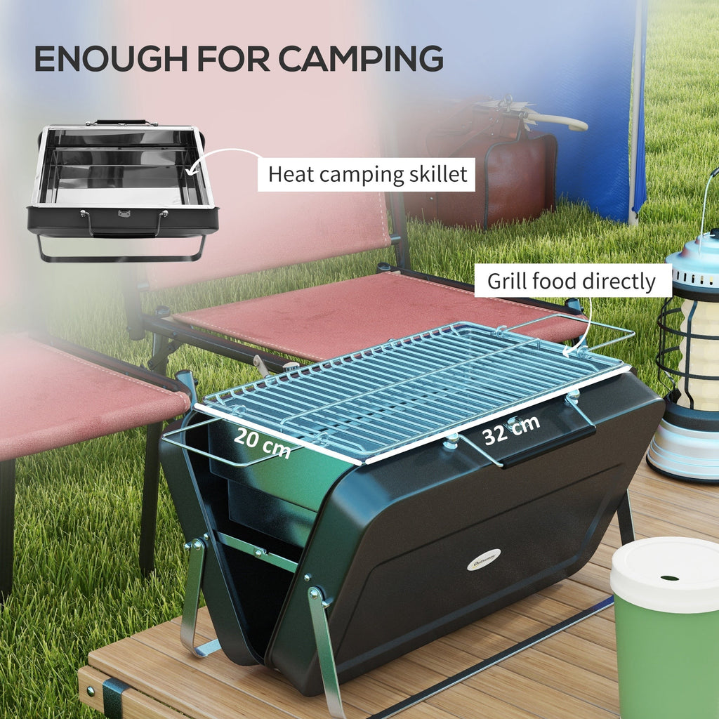 Outsunny Metal Suitable-Style Portable BBQ Grill - Black - SGP Garden Ltd