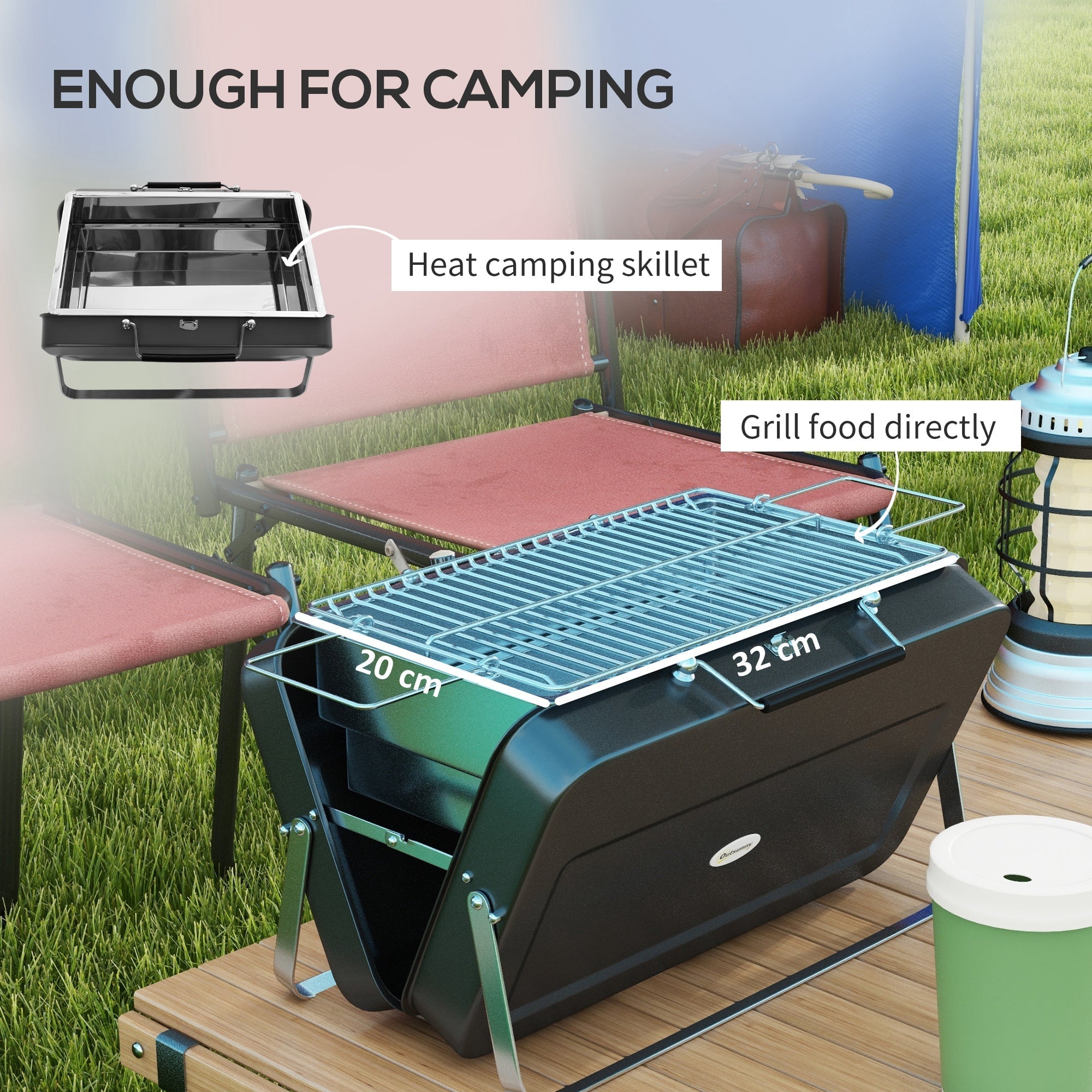 Outsunny Metal Suitable-Style Portable BBQ Grill - Black - SGP Garden Ltd