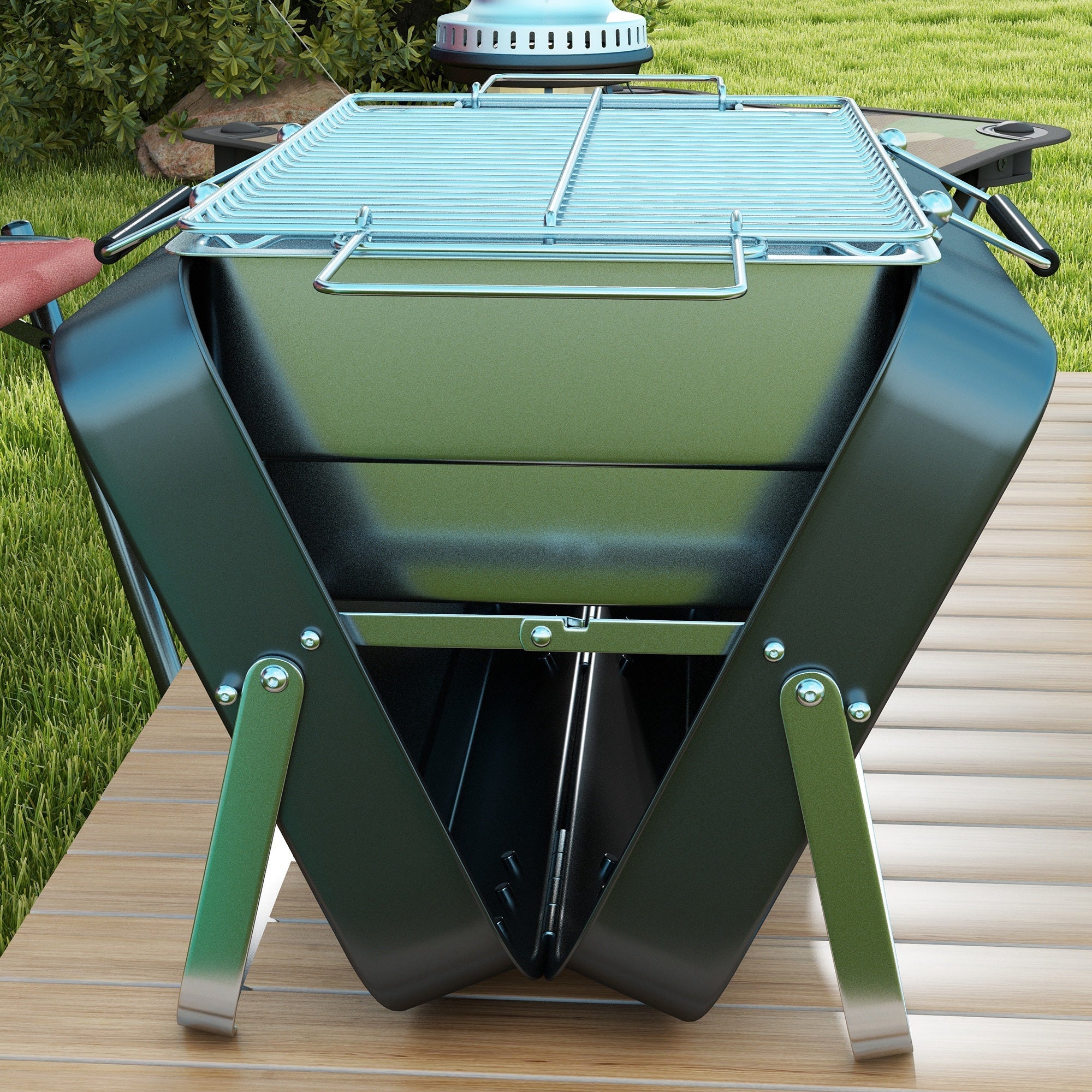 Outsunny Metal Suitable-Style Portable BBQ Grill - Black - SGP Garden Ltd
