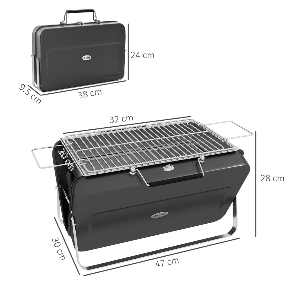 Outsunny Metal Suitable-Style Portable BBQ Grill - Black - SGP Garden Ltd