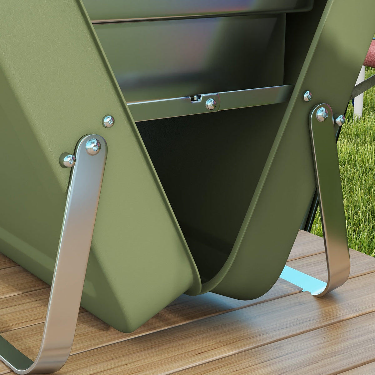 Outsunny Metal Suitable-Style Portable BBQ Grill - Green - SGP Garden Ltd
