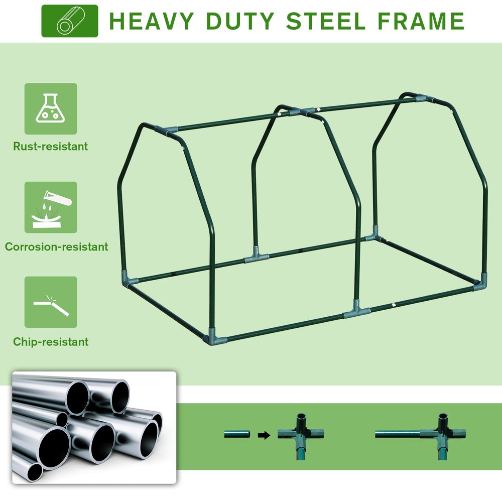 Outsunny Mini Greenhouse Grow House PVC Cover Steel Frame White 99L x 71W x 60H cm - SGP Garden Ltd