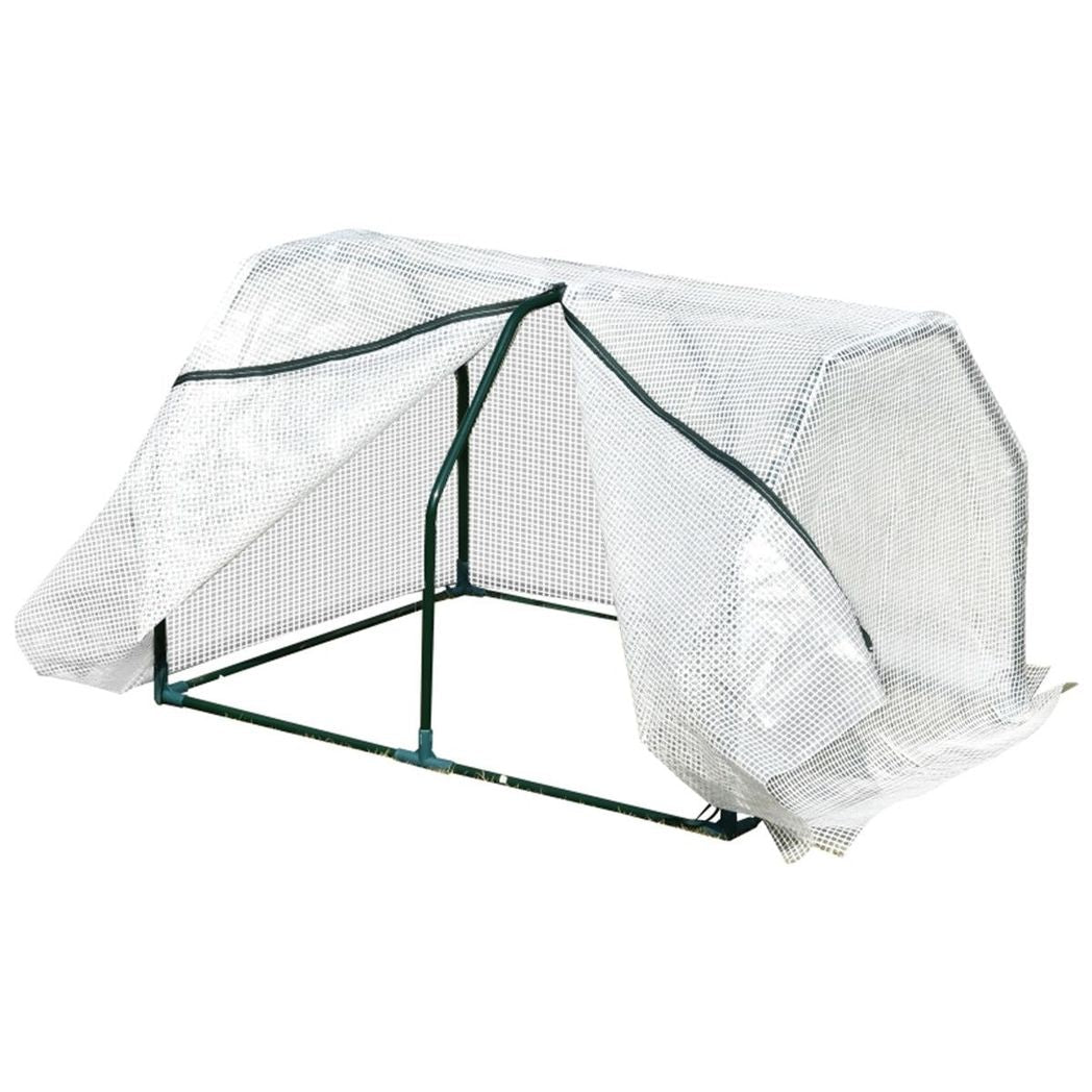 Outsunny Mini Greenhouse Grow House PVC Cover Steel Frame White 99L x 71W x 60H cm - SGP Garden Ltd