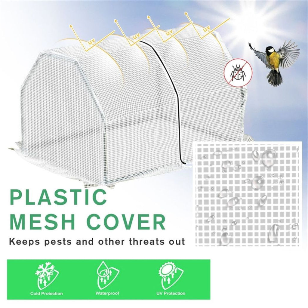 Outsunny Mini Greenhouse Grow House PVC Cover Steel Frame White 99L x 71W x 60H cm - SGP Garden Ltd
