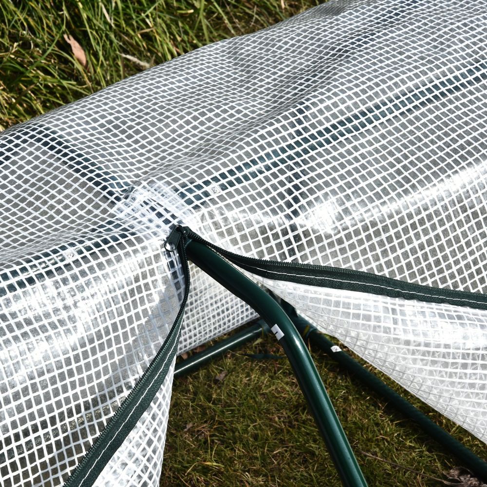 Outsunny Mini Greenhouse Grow House PVC Cover Steel Frame White 99L x 71W x 60H cm - SGP Garden Ltd