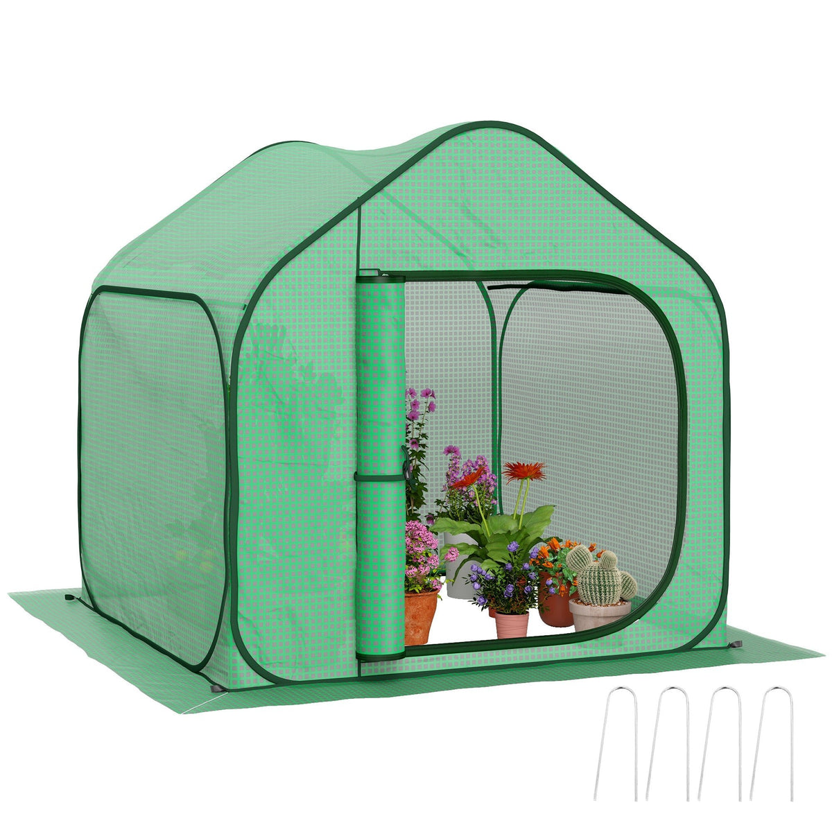 Outsunny Mini Pop Up Greenhouse w/ Reinforced PE Cover, Zipper Door - SGP Garden Ltd