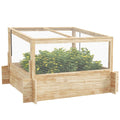 Outsunny Outdoor Raised Garden Bed with Cold Frame Greenhouse and Openable Top - SGP Garden Ltd