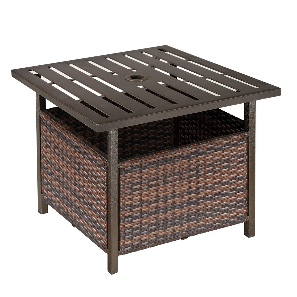 Outsunny Outdoor Rattan Coffee Table - Garden Backyard Essential - SGP Garden Ltd