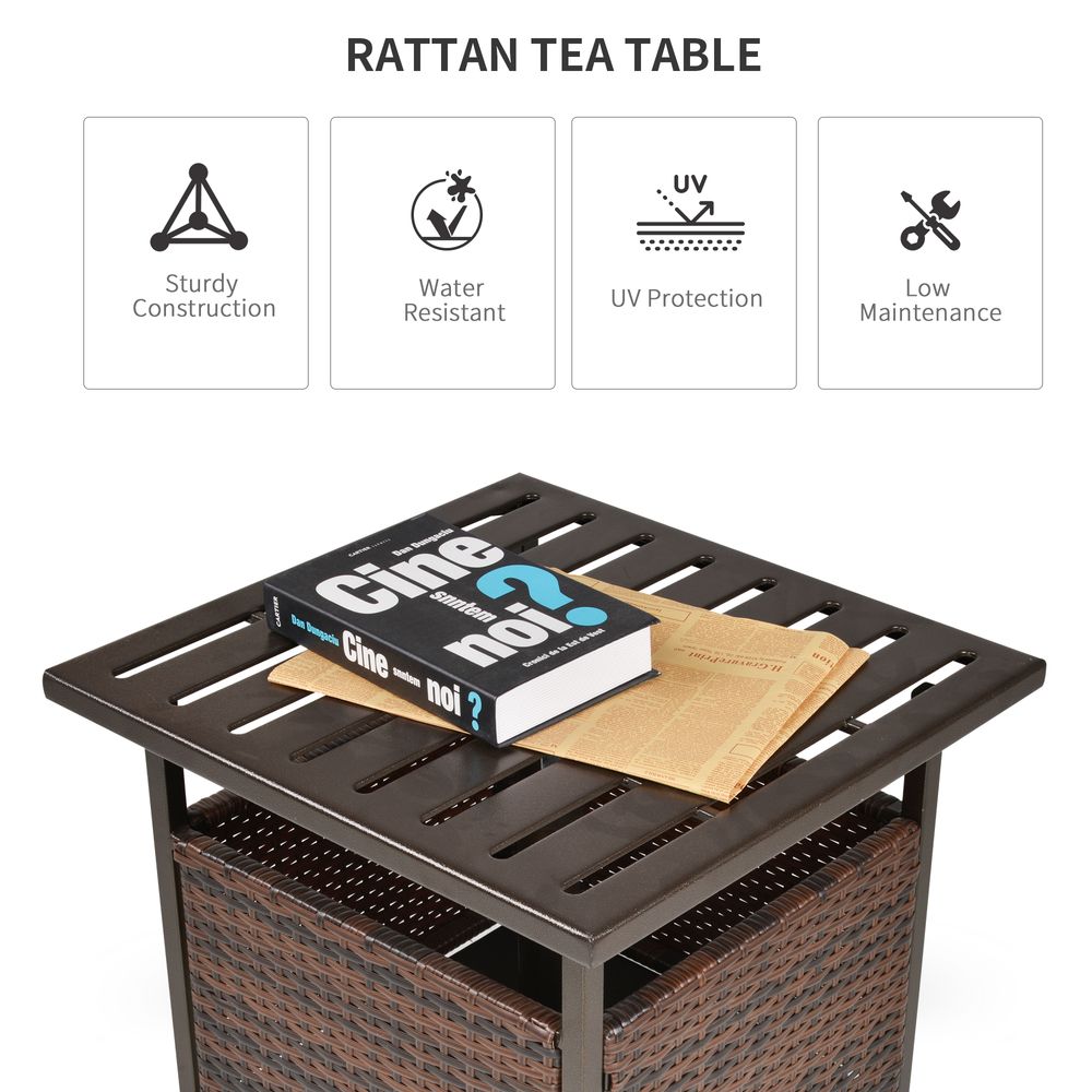 Outsunny Outdoor Rattan Coffee Table - Garden Backyard Essential - SGP Garden Ltd