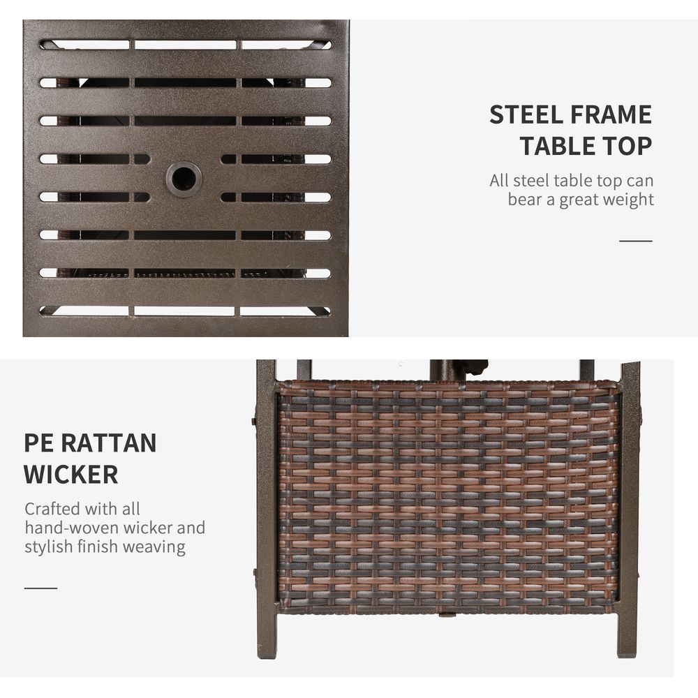 Outsunny Outdoor Rattan Coffee Table - Garden Backyard Essential - SGP Garden Ltd