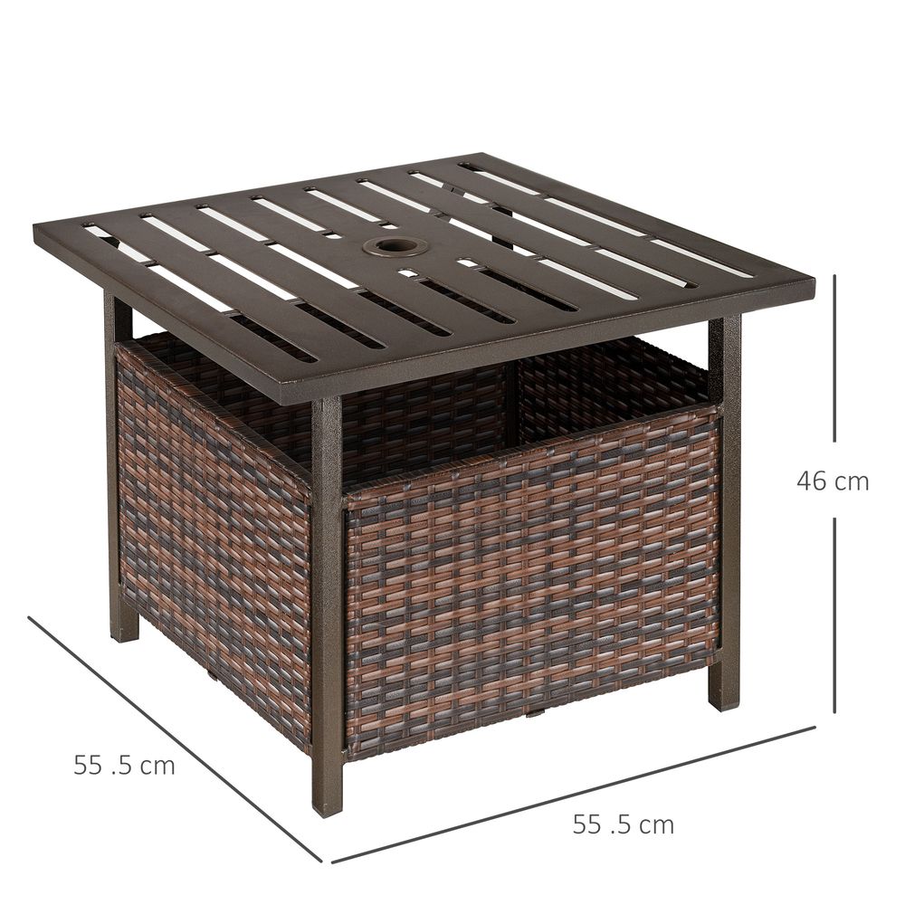 Outsunny Outdoor Rattan Coffee Table - Garden Backyard Essential - SGP Garden Ltd