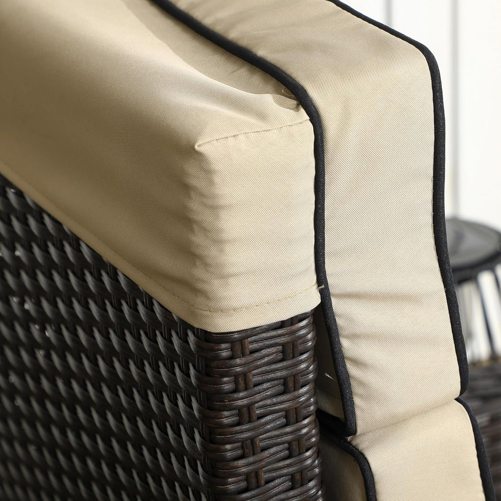 Outsunny Outdoor Recliner Chair with Cushion Rattan Reclining Lounge Chair - SGP Garden Ltd