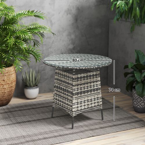 Outsunny Patio Furniture Rattan Garden Table with Umbrella Hole - SGP Garden Ltd