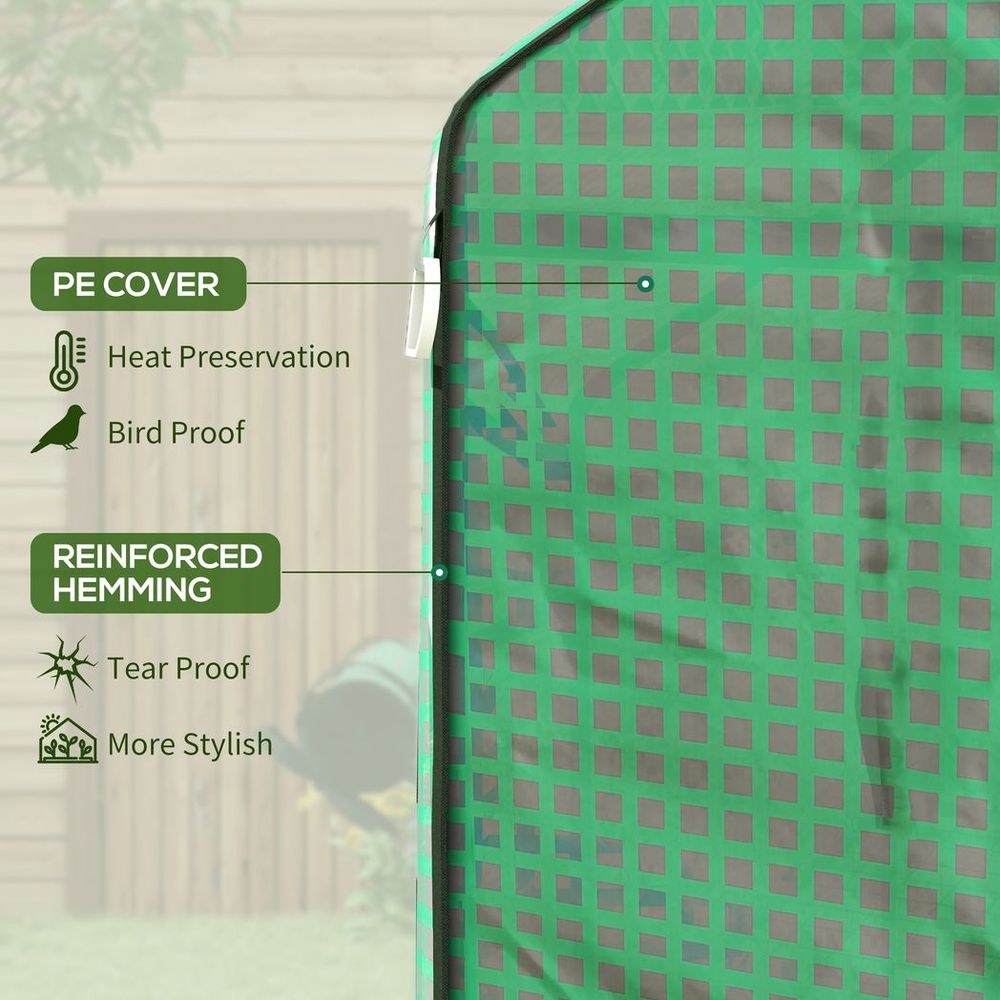 Outsunny PE Greenhouse Cover Replacement with Door and Mesh Windows, Green - SGP Garden Ltd