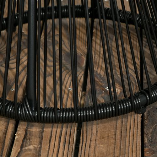 Outsunny PE Rattan End Table, Round Hollow Drum Design Side Table, Black - SGP Garden Ltd
