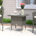 Outsunny PE Rattan Outdoor Coffee Table, Easy Match Rattan Side Table, Grey - SGP Garden Ltd