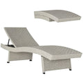 Outsunny PE Rattan Sun Lounger with 4-Level Adjustable Backrest - SGP Garden Ltd