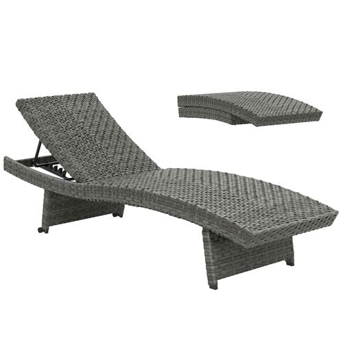 Outsunny PE Rattan Sun Lounger with 4-Level Adjustable Backrest - SGP Garden Ltd
