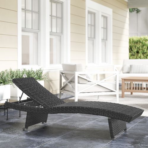 Outsunny PE Rattan Sun Lounger with 4-Level Adjustable Backrest - SGP Garden Ltd
