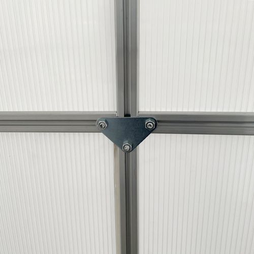 Outsunny Polycarbonate Walk-in Garden Greenhouse w/ Sliding Door Silver Tone - SGP Garden Ltd