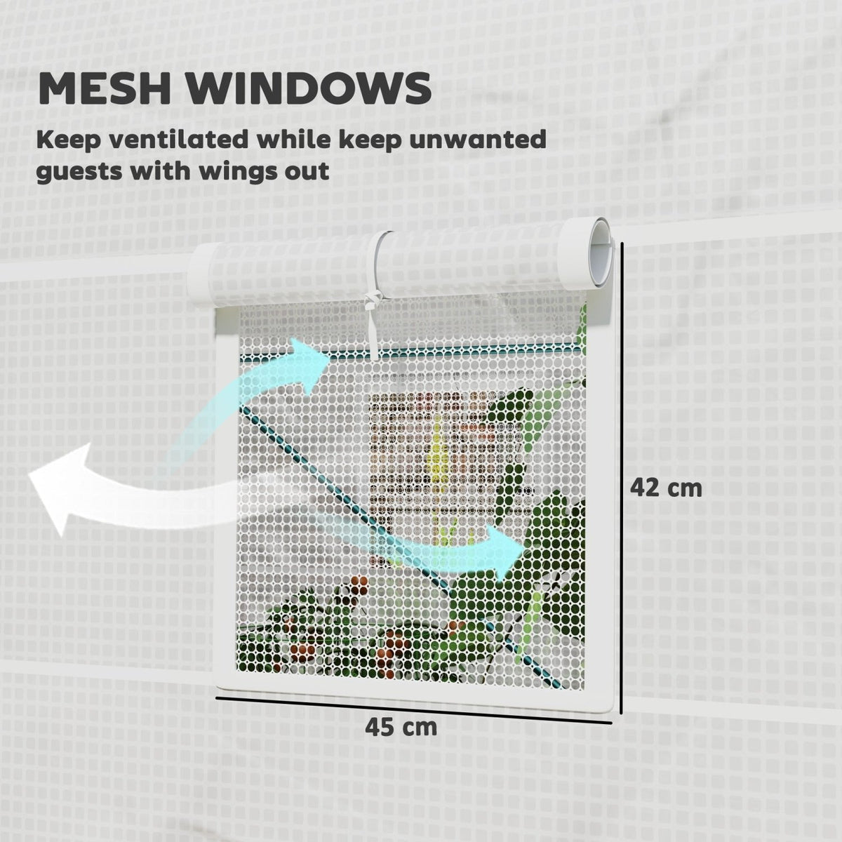 Outsunny Polytunnel Greenhouse Outdoor Grow House Roll Up Door Windows 2x2.5m - SGP Garden Ltd