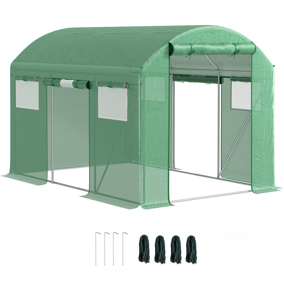 Outsunny Polytunnel Greenhouse with 3 Roll-up Doors, 3 x 2 x 2m - SGP Garden Ltd